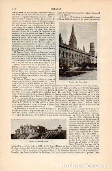 Altri oggetti di carta: LAMINA V35164: La Universidad y Academmia Militar en Caracas - Varios
