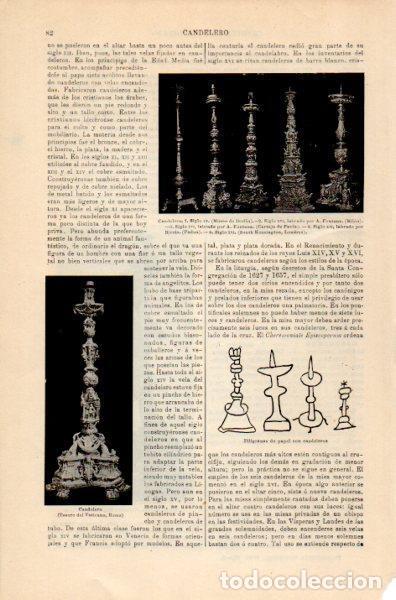 Otros art&iacute;culos de coleccionismo en papel: LAMINA V35080: Candelero - Varios