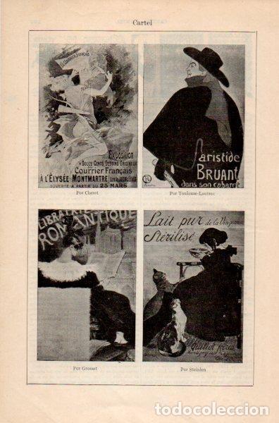 Otros art&iacute;culos de coleccionismo en papel: LAMINA V35308: Cartel por Cheret, Toulouse-Lautrec, Grosset y Steinlen - Varios