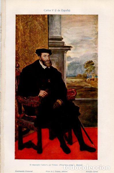 Sammelleidenschaft Andere Papierartikel: LAMINA V35238: Emperador Carlos V por Ticiano - Varios