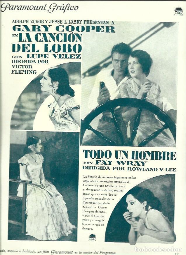 Otros art&iacute;culos de coleccionismo en papel: LAMINA 37574: Gary Cooper en La cancion del lobo - VVAA