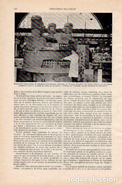 Outros artigos de papel: LAMINA V35028: Exposicion internacional de maquinas en Olympia, Londres - Varios