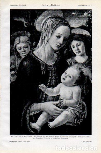 Otros art&iacute;culos de coleccionismo en papel: LAMINA V34916: La Virgen con el Ni&ntilde;o Jesus por Fra Filippo Lippi - Varios