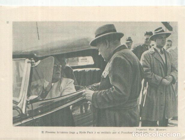 Otros art&iacute;culos de coleccionismo en papel: Lamina C-6: Tropas alemanas desfilando en Kerstch y Churchill lleando a Hyde Park -