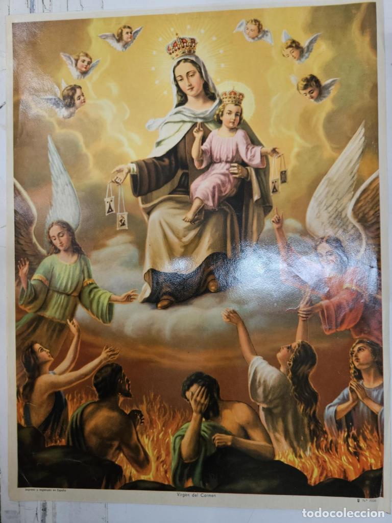 Otros art&iacute;culos de coleccionismo en papel: L&aacute;mina/Reproduccion (numerada 13) de la Virgen del Carmen, n&ordm; 7036