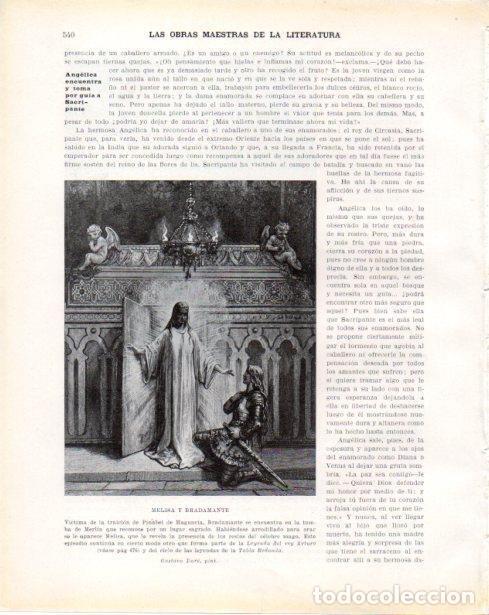 Otros art&iacute;culos de coleccionismo en papel: LAMINA V34455: Melisa y Bradamante por Gustavo Dore - Guillermo de Boladeres