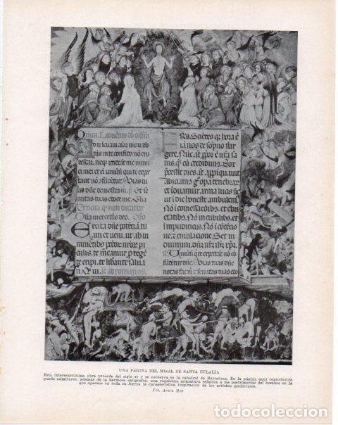 Otros art&iacute;culos de coleccionismo en papel: LAMINA V34174: Una pagina del Misal de Santa Eulalia - Guillermo de Boladeres