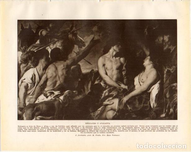 Otros art&iacute;culos de coleccionismo en papel: LAMINA V34314: Meleagro y Atalanta por J. Jordaens - Guillermo de Boladeres