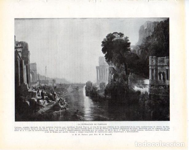 Sammelleidenschaft Andere Papierartikel: LAMINA V34307: La fundacion de Cartago por Turner - Guillermo de Boladeres