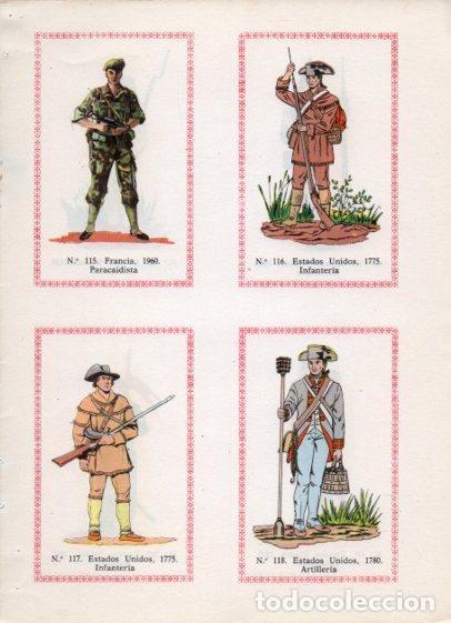 Otros art&iacute;culos de coleccionismo en papel: LAMINA V35542: Paracaidista de Francia y soldados de infanteria de Estados Unidos - Varios