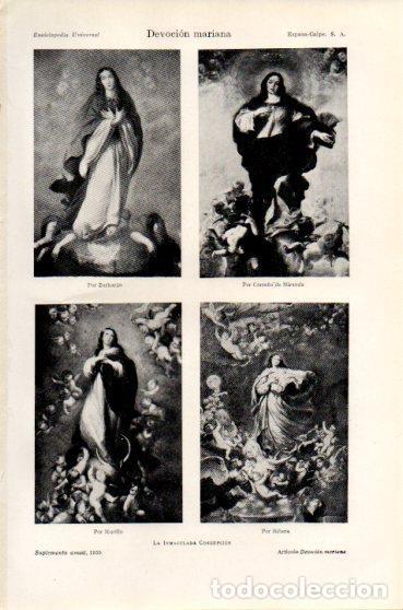 Otros art&iacute;culos de coleccionismo en papel: LAMINA V46378: La Inmaculada Concepcion por Zurbaran, Murillo y Ribera - Varios