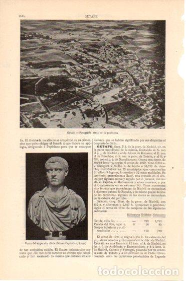 Altri oggetti di carta: LAMINA V46339: Vista aerea de Getafe, Madrid - Varios