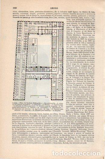 Altri oggetti di carta: LAMINA V36230: Plano Instituto Bibliografico de Leipzig - Varios