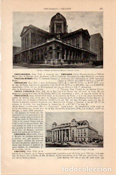 Sammelleidenschaft Andere Papierartikel: LAMINA V46784: Gobierno federal, Casa de Correos y estacion ferrocarril en Chicago - Varios