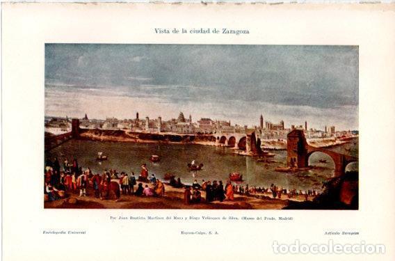 Otros art&iacute;culos de coleccionismo en papel: LAMINA V46670: Vista de Zaragoza por Martinez del Mazo y por Velazquez - Varios