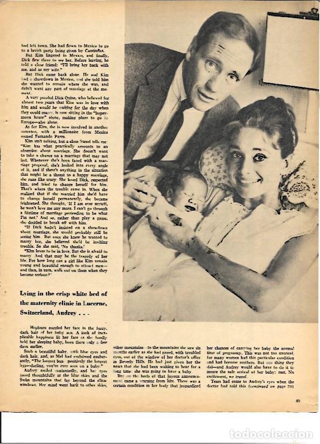 Otros art&iacute;culos de coleccionismo en papel: LAMINA 35309: Audrey Hepburn con Mel Ferrer tras dar a luz a su hijo - VVAA