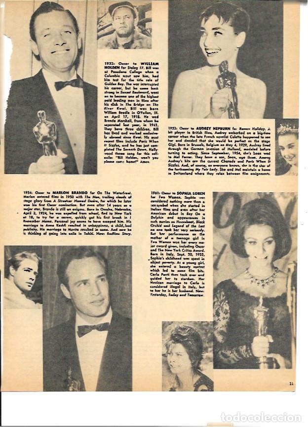 Otros art&iacute;culos de coleccionismo en papel: LAMINA 35330: William Holden, Audrey Hepburn, Marlon Brando y Sophia Loren con sus Oscars - VVAA