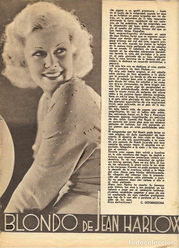 Sammelleidenschaft Andere Papierartikel: LAMINA 35187: Retrato de la actriz Jean Harlow en su elegia - VVAA