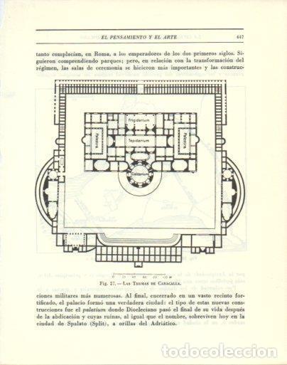 Otros art&iacute;culos de coleccionismo en papel: LAMINA V47863: Plano de la Termas de Caracalla, Roma
