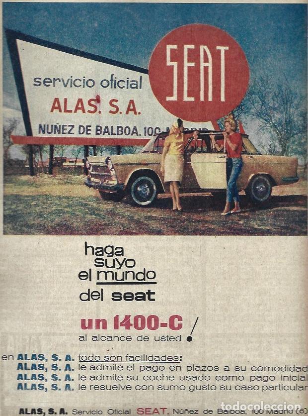 Otros art&iacute;culos de coleccionismo en papel: LAMINA 35624: Publicidad de concesionario Alas de Seat - VVAA
