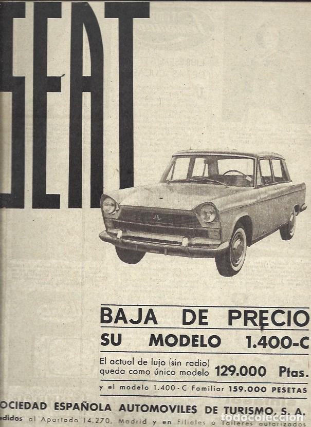 Otros art&iacute;culos de coleccionismo en papel: LAMINA 35730: Publicidad de Seat, modelo 1400-C - VVAA