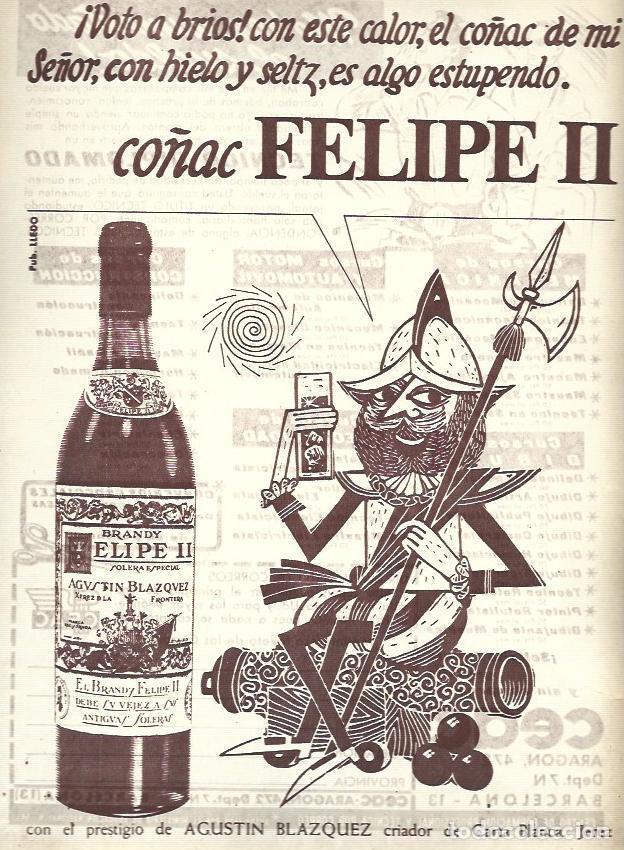 Otros art&iacute;culos de coleccionismo en papel: LAMINA 35449: Publicidad de Co&ntilde;ac Felipe II - VVAA