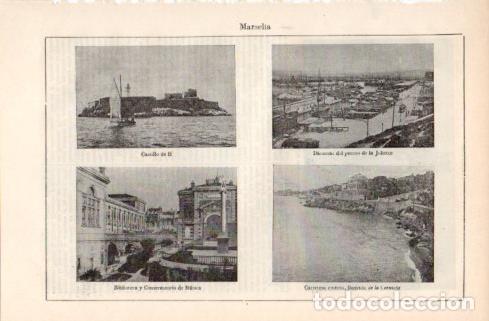 Outros artigos de papel: LAMINA V37234: Vistas de Marsella - Varios
