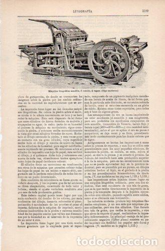 Otros art&iacute;culos de coleccionismo en papel: LAMINA V38002: Maquina litografica a vapor - Varios