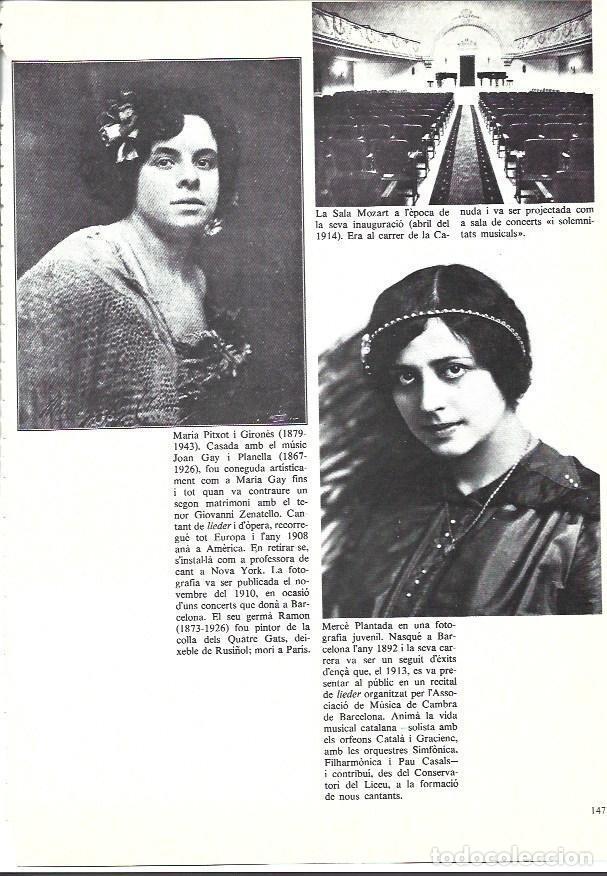 Otros art&iacute;culos de coleccionismo en papel: LAMINA 35943: Maria Pitxot, Sala Mozart y Merce Plantada - Edmon Valles