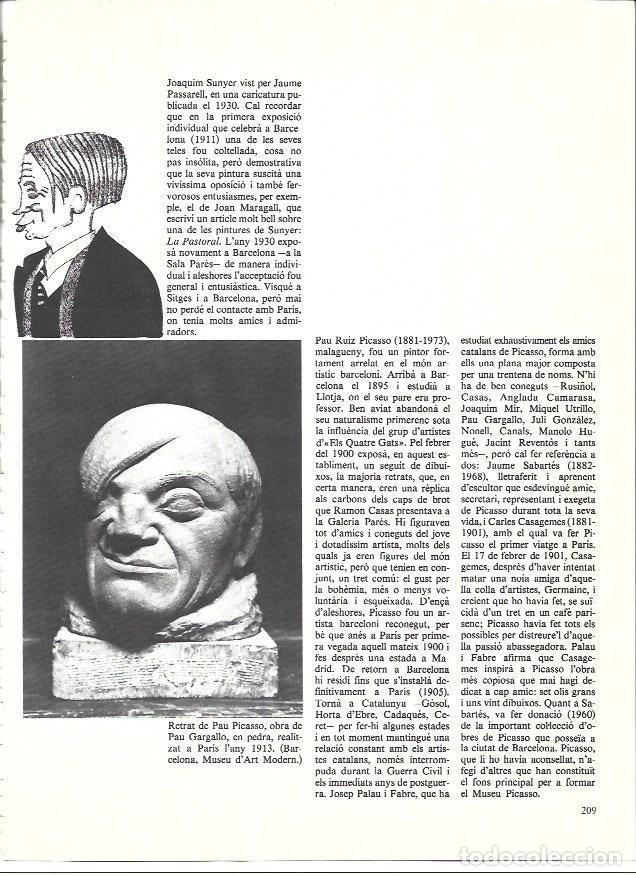 Otros art&iacute;culos de coleccionismo en papel: LAMINA 35971: Caricatura de Joaquim Sunyer por Passarell y retrato de Picasso, por Gargallo - Edmon