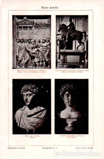 Otros art&iacute;culos de coleccionismo en papel: LAMINA V50036: Esculturas y bustos sobre Marco Aurelio - Varios