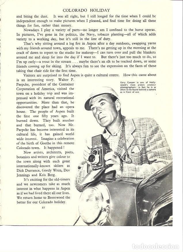 Otros art&iacute;culos de coleccionismo en papel: LAMINA 36509: Gary Cooper como fotografo - Ivy Crane Wilson