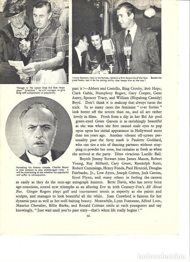 Altri oggetti di carta: LAMINA 36541: Bob Hope, Jimmy Stewart y Charles Boyer - Ivy Crane Wilson