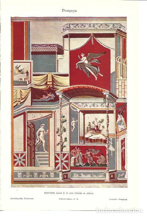 Otros art&iacute;culos de coleccionismo en papel: LAMINA ESPASA 40305: Pintura de la Casa de Adonis en Pompeya - Varios