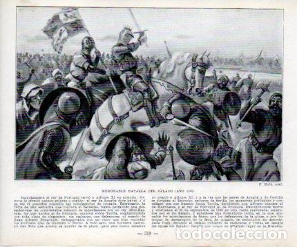 Altri oggetti di carta: LAMINA V39073: Batalla del Salado a&ntilde;o 1340 por F. Mota - Manuel Sandoval del Rio