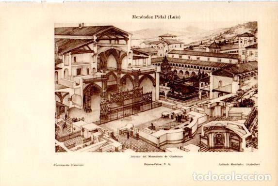 Altri oggetti di carta: LAMINA V50690: Monasterio de Guadalupe por Luis Menendez Pidal - Varios