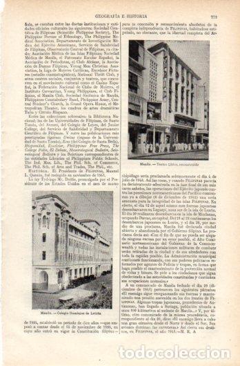 Sammelleidenschaft Andere Papierartikel: LAMINA V39223: Colegio Dominico y Teatro Lirico en Manila - Varios