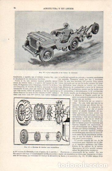 Otros art&iacute;culos de coleccionismo en papel: LAMINA V40137: Jeep adaptado a las faenas de labranza - Varios