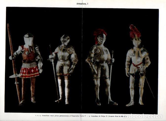 Otros art&iacute;culos de coleccionismo en papel: LAMINA V51314: Armaduras de Carlos V y Felipe II - Varios.