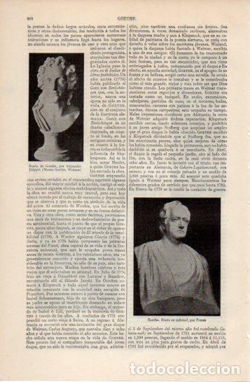 Otros art&iacute;culos de coleccionismo en papel: LAMINA V39975: Bustos de Goethe - Varios