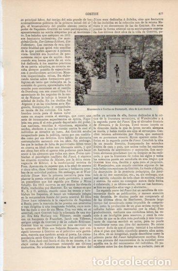 Otros art&iacute;culos de coleccionismo en papel: LAMINA V39977: Monumento a Goethe en Darmstadt - Varios