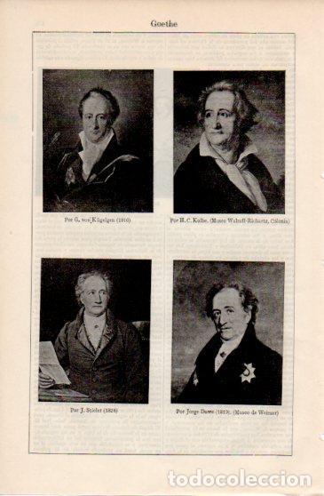 Otros art&iacute;culos de coleccionismo en papel: LAMINA V40005: Retratos varios de Goethe - Varios