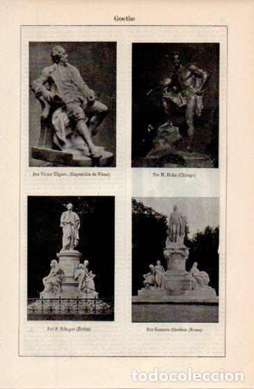 Otros art&iacute;culos de coleccionismo en papel: LAMINA V40006: Monumentos varios de Goethe - Varios