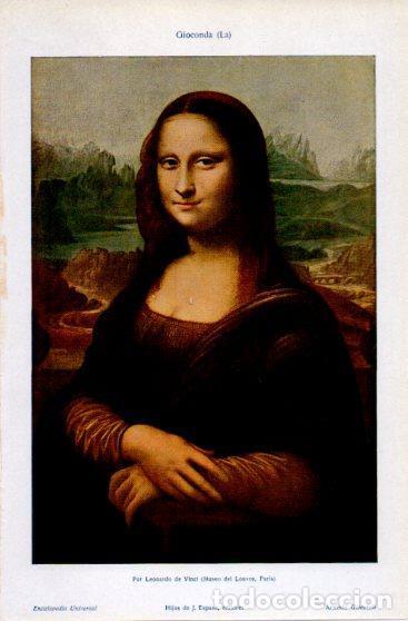 Otros art&iacute;culos de coleccionismo en papel: LAMINA V39944: La Gioconda por Leonardo Da Vinci - Varios
