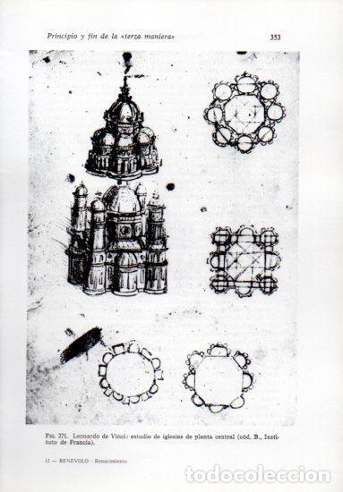 Otros art&iacute;culos de coleccionismo en papel: LAMINA V41281: Estudio de iglesias de planta central por da Vinci - Leonardo Benevolo