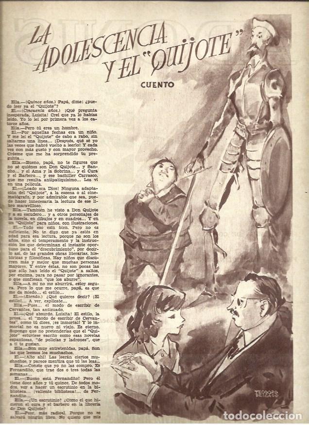 Otros art&iacute;culos de coleccionismo en papel: LAMINA 40993: Ilustracion de Teodoro Delgado para La adolescencia y El Quijote - VVAA