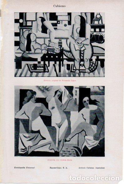 Otros art&iacute;culos de coleccionismo en papel: LAMINA ESPASA V52104: Cubismo obras por F. Leger y A. Lhote - Varios