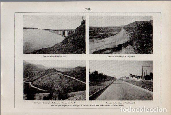 Otros art&iacute;culos de coleccionismo en papel: LAMINA ESPASA V52132: Caminos de Santiago a Valparaiso y a San Fernando, Chile - Varios
