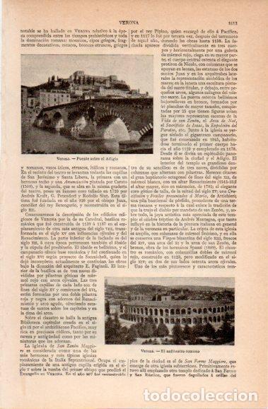 Sammelleidenschaft Andere Papierartikel: LAMINA V40608: Puente y anfiteatro en Verona - Varios