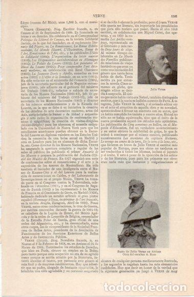 Otros art&iacute;culos de coleccionismo en papel: LAMINA V40602: Busto de Julio Verne en Amiens - Varios